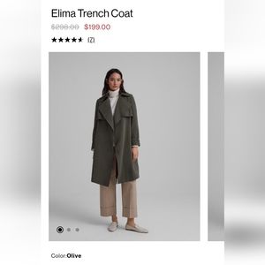 Club Monaco elima trench coat xs olive green
